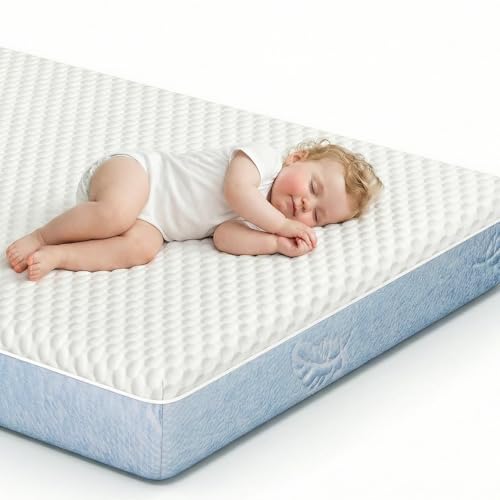 Image of Crib Mattress, 52 x 27 Dual-Sided Memory Foam Baby and Toddler Mattress, Triple Layer Toddler Bed Mattress with Waterproof, Breathable, Removable Machine Washable Cover, Baby Mattresses for Crib