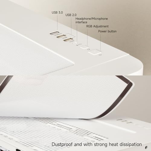 Image of LXZ Gaming PC Desktop - Ryzen 7 9700X, Radeon RX 9060 XT 16GB, 32GB DDR5 RAM, 2TB NVMe 4.0 SSD, 850W PSU - Ready for 1440p & 4K 8K Gaming, VR, and Streaming Tower Computer (White)