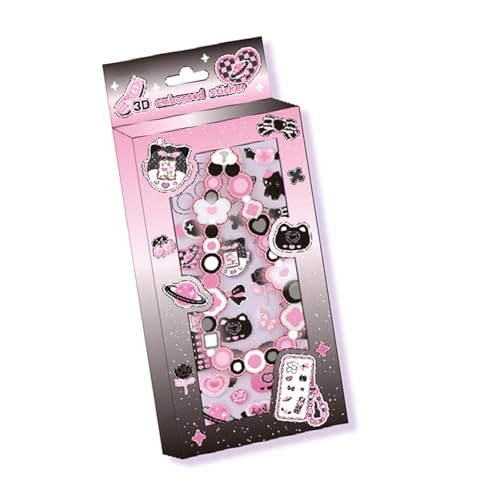 NIHUIFA Pegatina de PVC en relieve cadena de teléfono Charm Set decorativo para botella de agua Diario Planificador Álbum de fotos Scrapbooking
