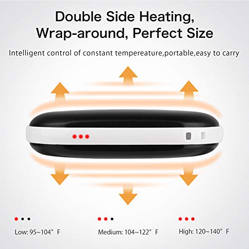 SkyGenius Rechargeable Hand Warmer, 5200mA Reusable Electric Pocket USB Hand Warmers/Power Bank, for Raynauds, Outdoors, Winter(Black)