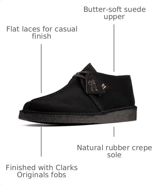 Image of Clarks Originals Men's Desert Trek, Black Suede, 9 Medium US