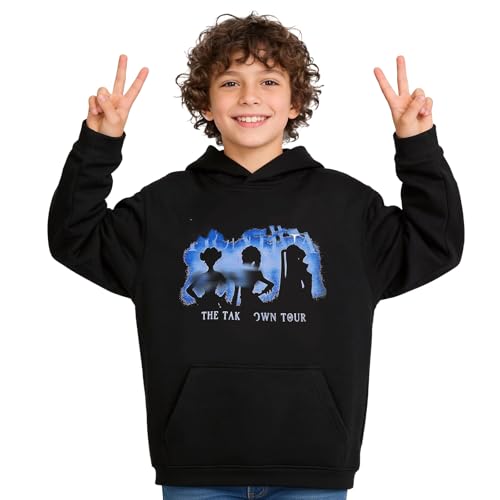 Hoodie Kids Boys Kpop Costume- Fasion Pullover Anime Hoodie Kids Costume Hip Hop Streetwear Causal School Warm Oversized Long Sleeve Cartoon Print Hooded Sweatshirt Outwear Saj Merch Unisex 9-10Y