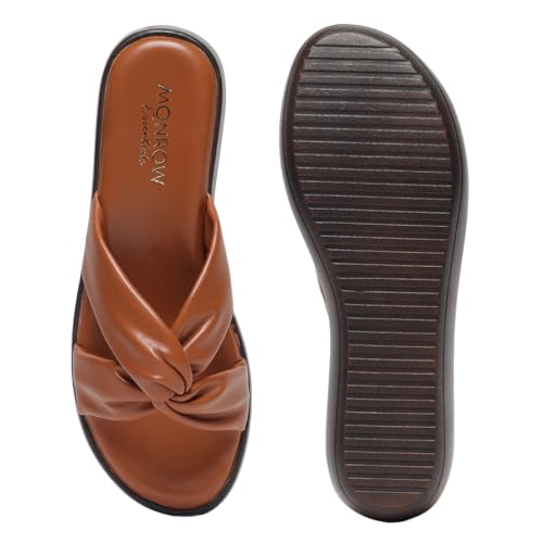 Image of MONROW Fancy And Stylish Extra Cushioning and Comfortable Fashionable Light Weight Vegan Fashion Heel Sandal for Women and Girls