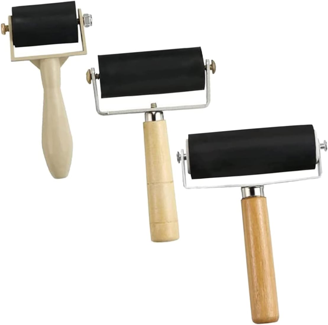 Gogogmee 3pcs Relief Printing Brayers Printing Roller Art Printmaking Supplies Portable Design Comfortable Use