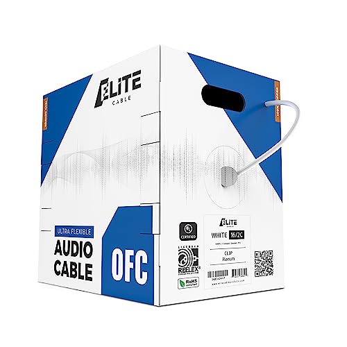 Câble enceinte de plafond 16AWG 2 conducteurs cuivre OFC blanc pour mur