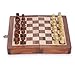 Ajuny Magnetic Travel Chess Set - Handcrafted Acacia Wood, Foldable Board with Elegant Storage Ages