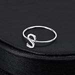 AOEDEJ 925 Sterling Silver Stackable Initial Letter Rings Capital Letter Ring Charm Initial Band for Women - Image 4