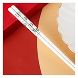 juego de palillos, Juego de regalo palillos reutilizables primera calidad, 10 pares con estuche, cerámica hueso alta delicados(Y)