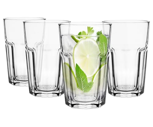 Glasmark KROSNO, 270 ml, lot de 4, s à long drink, s à boire, highball, s à eau, cocktail, s à Caipirinha, parfaits pour la maison, les restaurants et les fêtes