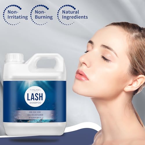 Shampoo de cílios a granel, limpador de cílios para extensões de 2 litros, bomba dispensadora, remov