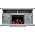 CAMBRIDGE 62-in. Summit Farmhouse Style Deep Log Insert,Slate Blue, CAM6215-1SBLLG3 Electric Fireplace Mantel