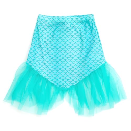 Disney Girls Ruffled Square Neck UPF 50+ Bikini Top, Bottom & Tail 3 Piece Swim Set Little Kid to Big Kid Sizes (4-10-12)4