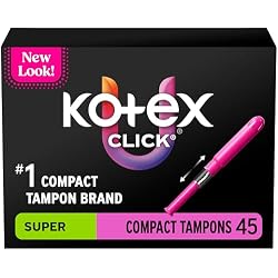 1 of U by Kotex Click Compact Tampons, Super Absorbency, Unscented, 45 Count