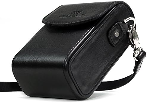 MegaGear MG700 Panasonic Lumix DC-ZS70, DC-TZ90, DMC-LX10, DMC-ZS60, DMC-TZ80, DMC-ZS100, TZ100, TZ101 Leather Camera Case with Strap - Black