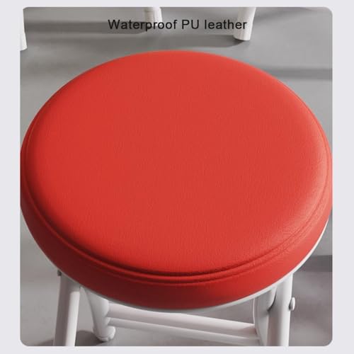 Tabouret de bar pliable portable – Siège en PU écrasé, design rond, idéal pour la cuisine, le petit déjeuner, la salle à manger, les bars à domicile – peu encombrant, facile à poser