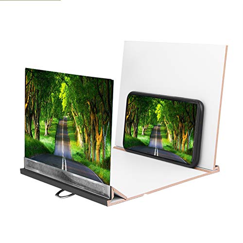 Goshyda Phone Screen Amplifier, Portable 8 Wooden Phone Screen Holder Stand, for All Types of Smartphones, for Indoor and Outdoors Activities, for Camping, Tourism, Leisure (Thin section)