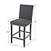 GOTMINSI Upholstered Bar Stools, Nailhead 24 Inches Counter Height Stools Upholstered Bar Stools with Solid Wood Legs, Set of 2 (Charcoal)