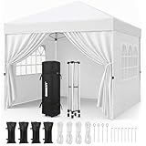 ONBEST Faltpavillon 3x3m Pop Up Pavillon mit Sandsäcken...