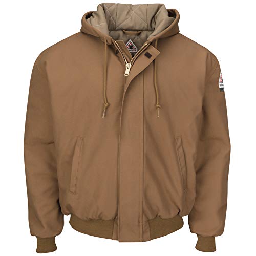 Bulwark FR Men's Heavyweight Fr Insulated Brown Duck Hooded Jacket