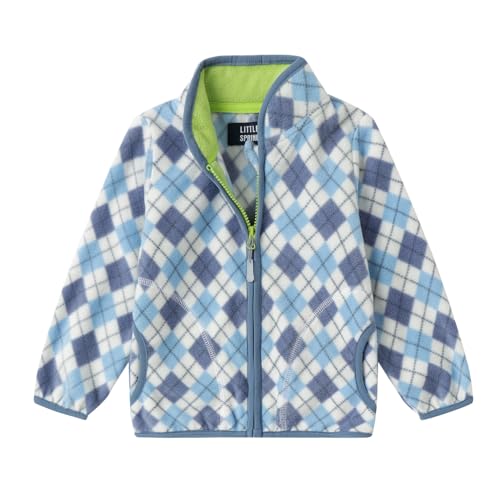 Image of LittleSpring Girls Boys Fleece Jacket Zip Up Lightweight Printing