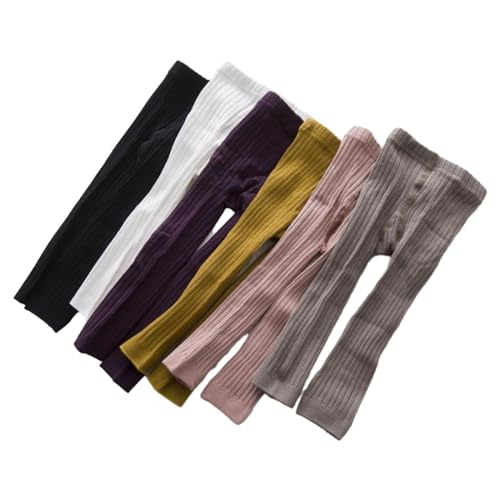 Kids Girls 6 Pack Cable Knit Leggings Cotton Stretchy High Waist Footless Tights Toddler Warm Pantyhose Stocking