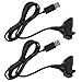 Produktbild 1,5 m Controller-Kabel, Ladegerät, USB-Kabel, 2-in-1-Griff, Ladekabel, Play-Lade-Set, kompatibel mit Xbox 360 Controller, Schwarz, ohne Magnetverschluss, 2 Stück