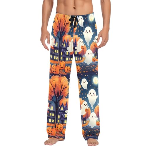 Friendly Spirits Men's Cotton Pajama Pants with Pockets and Drawstring Comfortable and Stylish,S2