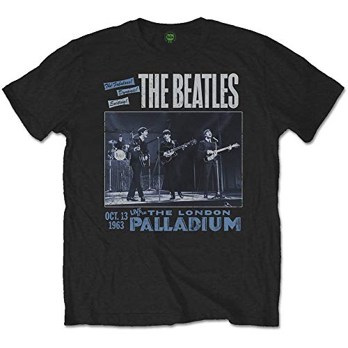 Rock Off The Beatles 1963 The Palladium Officiel T-Shirt Hommes Unisexe - Les Beatles, Paul McCartney, John Lennon, RIngo Starr, George Harrison Rock Off The Beatles 1963 The Palladium Officiel T-Shirt Hommes Unisexe