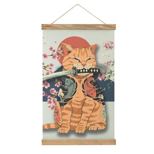 掛ける絵 猫 侍 浮世絵太陽 富士山 梅の花 タペストリー 掛け軸 ポスター 壁掛け 装飾画 アートポスター キャンバス絵画 巻物 軸物 壁画 おしゃれ 人気 壁飾り 部屋飾り ウォールアート 背景布 新築祝い 贈り物