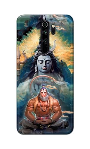 Image of Plastic Printfidaa Printed Hard Back Cover Case For Mi Redmi Note 8 Pro Back Cover (Lord Shiva And Hanuma) -112