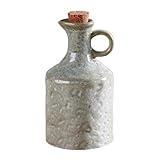 Dispensador de aceite de cerámica de estilo japonés, botella de condimentos de cerámica para vinagre, para cocina (verde)