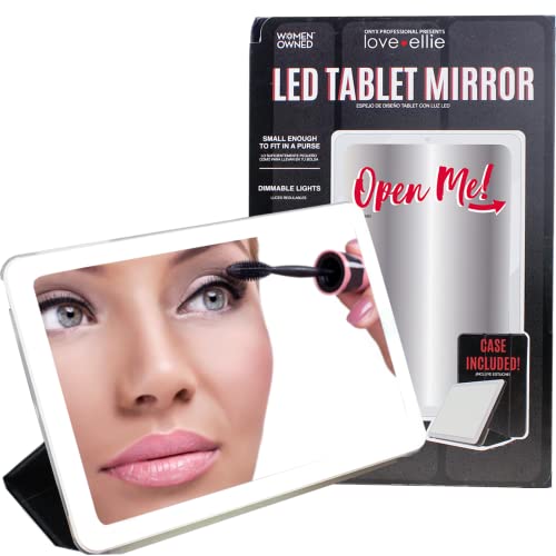 Onyx Professional Portable Led Makeup Mirror With Lights – Handheld Or Stand Up Mirror - Folding, Dimmable, Rechargeable, Distortion Free Cosmetic Mirror - Must Have Travel Accessory For Women #TOP27