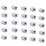 diyTech Speaker Keystone Jack – Spring Loaded Speaker Jack for Keystone Wall Plate, Female to Female, for Home Theater Wall Plates - White (25-Pack)
