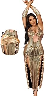 زي رقص ذهبي ليكرا فري سايز مثير