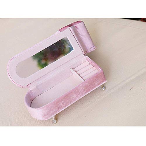 Boîtes à bijoux en velours avec miroir portable HMJGDHX