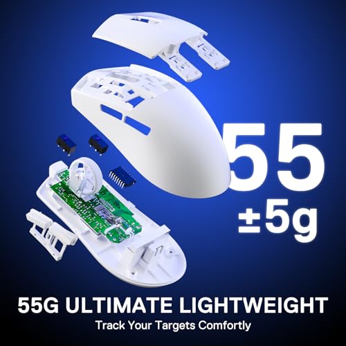 Image of Redragon M918 PRO 3-Mode Wireless Gaming Mouse, 55G Lightweight 26K DPI Mouse w /Ergonomic Natural Grip Build, Full Programmable Buttons, Software Supports DIY Keybinds & DPI