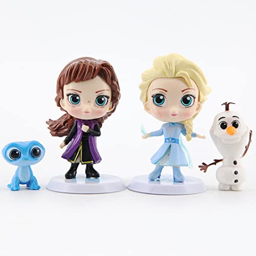 XINSHEN Princesa Congelada Cake Topper Frozen Cake Topper, Mini Figuras Niños Cake Topper para Tarta de Cumpleaños de Figuras de Dibujos Animados del Fiesta Suministros 4 Pcs Cover