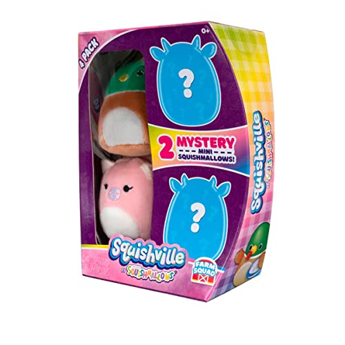 Squishville by Squishmallows SQM0079, Four 2, Irresistibly Soft Colourful Plush Farm Animals, Mini Squishmallows, Mystery Squad