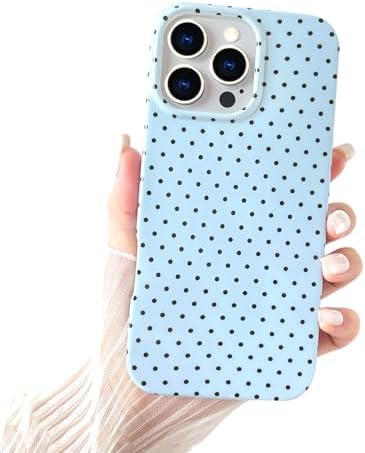 SmoBea Für iPhone 16 Pro Max Hülle, Polka Dot Pattern Handyhülle, Schön und Stilvoll, Weiche und Schlanke TPU-Schutzhülle, Stoßfest, Für Frauen und Mädchen,Blau