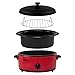 NESCO 4816-12, Roaster Oven with Porcelain Cookwell, Red, 6 quart, 750 watts