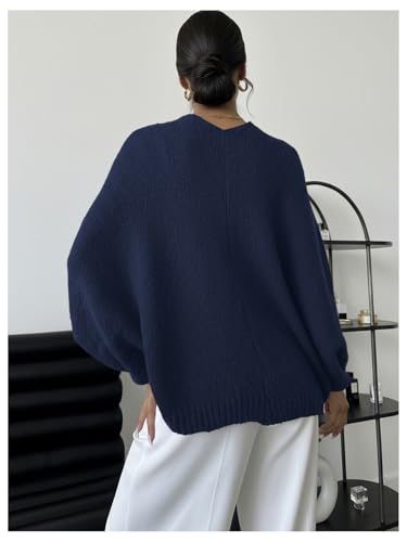 Image of GORGLITTER Women's Wrap Sweater Bat Wing Cropped Poncho Knit Tops | Oversized Cozy Pullover Sweaters, Lightweight, Asymmetrical 3 /4 Sleeve V Neck Tops, Fall Clothes 2026