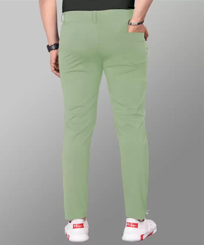 Image of Men's Stylish Slim Fit Lycra Blend Trousers - Pack of 2 (Combo) Formal Pants for Men | Stretchable Regular Office Formal Wear | Comfortable Solid Casual, Business, and Work Trousers for Men