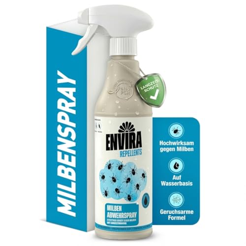 Envira Milbenspray für Matratzen 500 ml - Hochwirksames Abwehrspray gegen Milben & Hausstaubmilben - Anti Milben Spray - Milbenschutz für Allergiker - Mit dezentem Zitrusduft, geruchsarm