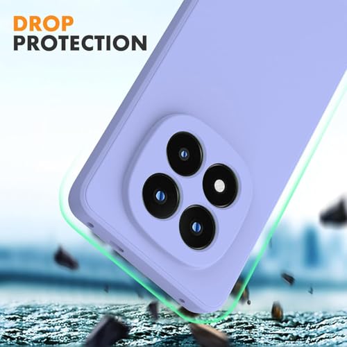 Image of DIZORO Compatible with Mi Redmi Note 15 Pro 5G Back Cover with Upgraded Square Edges for Camera Protection Shockproof Flexible Matte Liquid Silicone Mobile Phone Case - Purple