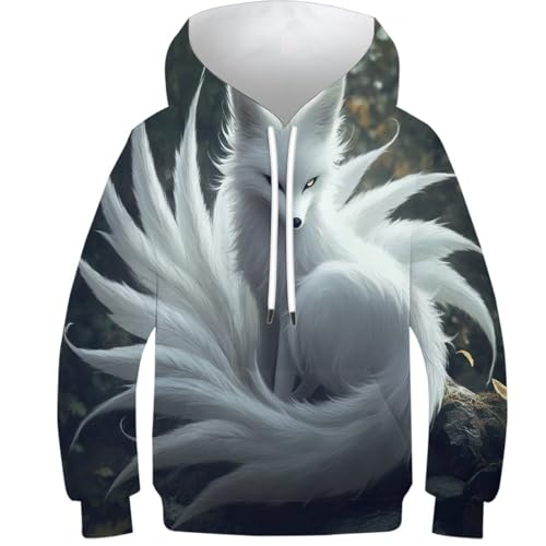 Pull renard 3D garçon 12-14 ans résistant et doux hoodie à capuche manches longues enfant