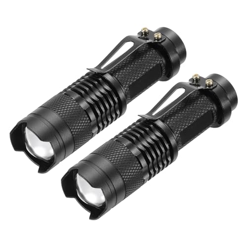 Lampes poche LED UV 395nm PATIKIL rechargeables USB en aluminium noir pour observation, lot de 2