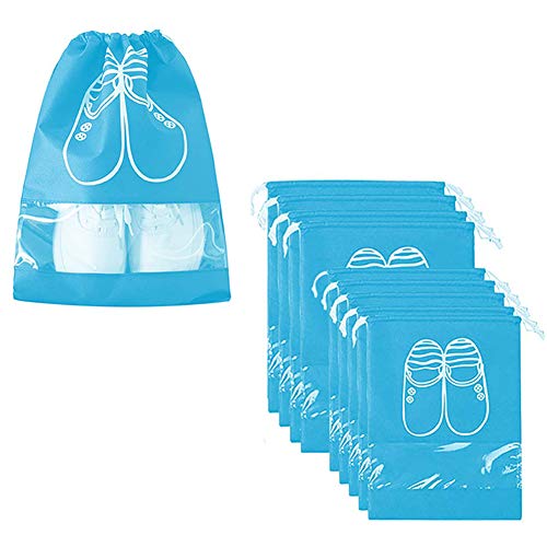 Aipark 10 Piezas Bolsas de Zapatos, Bolsa Impermeable Telas no Tejidas con Ventana Transparente, Multifunción a Prueba de Polvo para Viajes