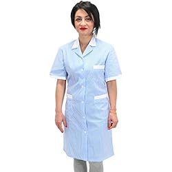 Batas De Trabajo Limpieza Batas de Trabajo Mujer Empresas de Limpieza Trabajadora Doméstica Camarera AI Planes, Rayas azules, L