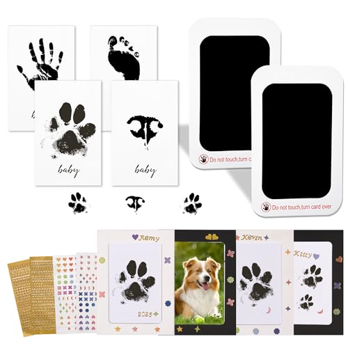 TXRRURE Paw Print Kit for Dogs & Cats: Clean Touch Ink Pad for Paw Prints, Mess-Free Puppy & Pet Paw Print Impression Kit – Inkless Hand/Footprint Kit for Baby – DIY Memorial Gift for Dog Lover