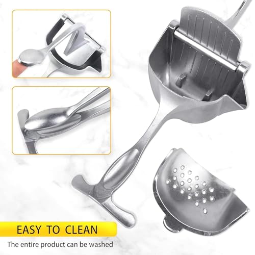 Image of Aluminum Hand Press Juicer Manual Citrus & Fruit Juicer for Kitchen Use Sturdy Metal Juicer for Home, Kitchen & Bar Easy-to Use Manual Machine (Silver)